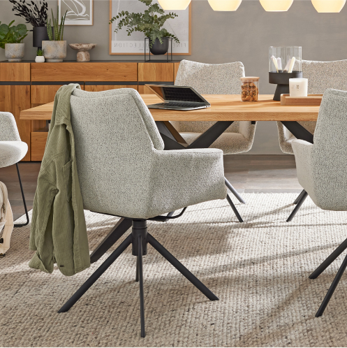 Esszimmer von Interliving mit Pflanzen und Deko – Wandfarben von MissPompadour für dein Zuhause