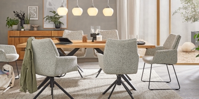 Esszimmer von Interliving mit Pflanzen und Deko – Wandfarben von MissPompadour für dein Zuhause