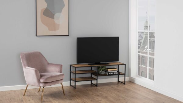 Medienregal Seaford im Industrielook als TV-Tisch