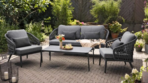 Interliving Gartenmöbel Serie 7013 – Loungemöbel-Set mit Couchtisch