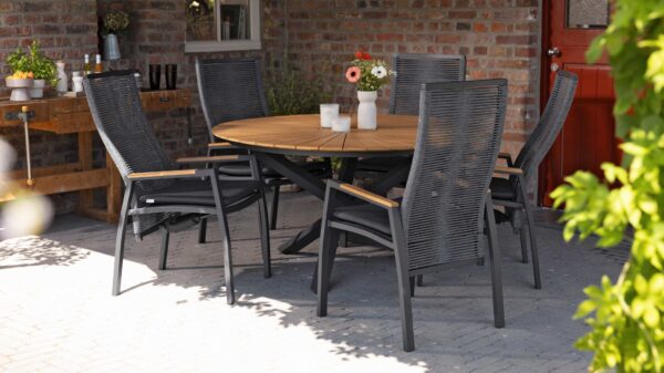 Interliving Gartenmöbel Serie 7011 – Essgruppe mit Relaxstühlen