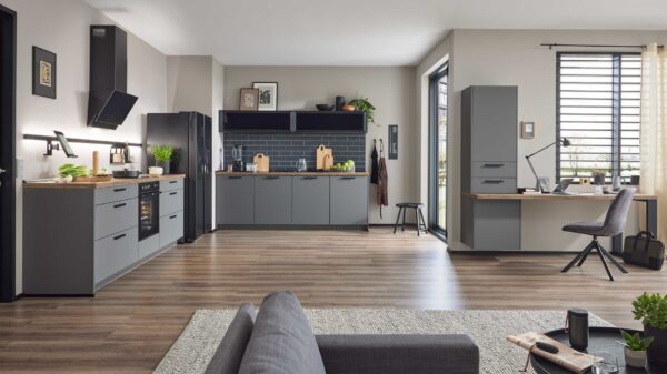Culineo® Einbauküche C357 mit Homeoffice-Platz