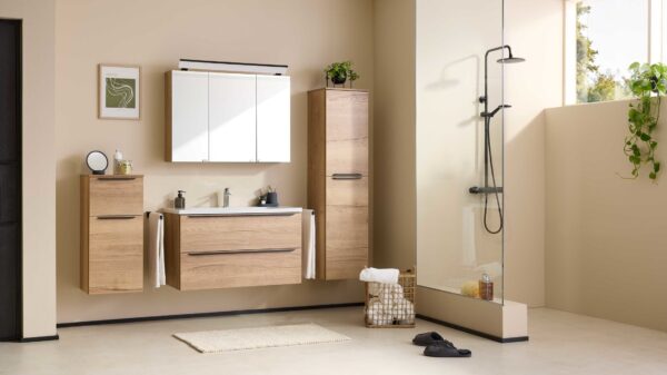 Interliving Bad Serie 3730 – Badmöbel-Set mit Keramikbecken